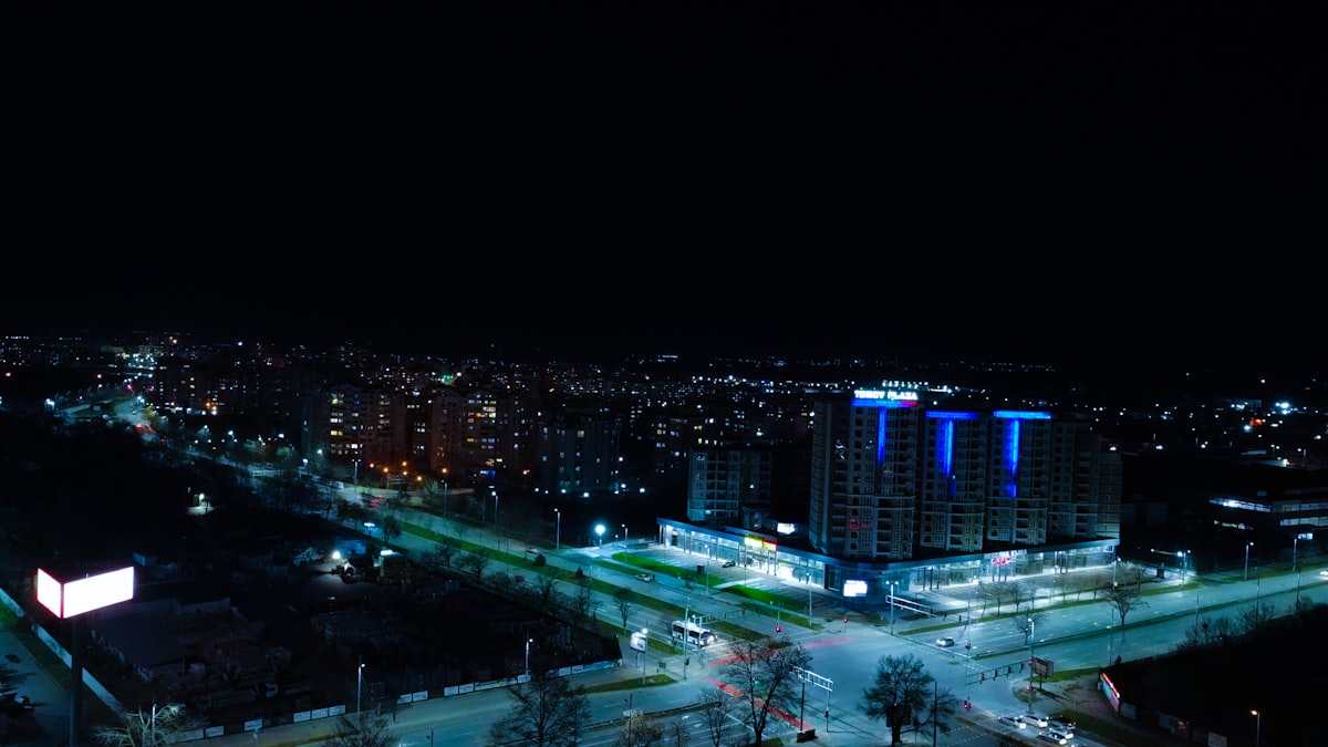 Aerial view showing urban development